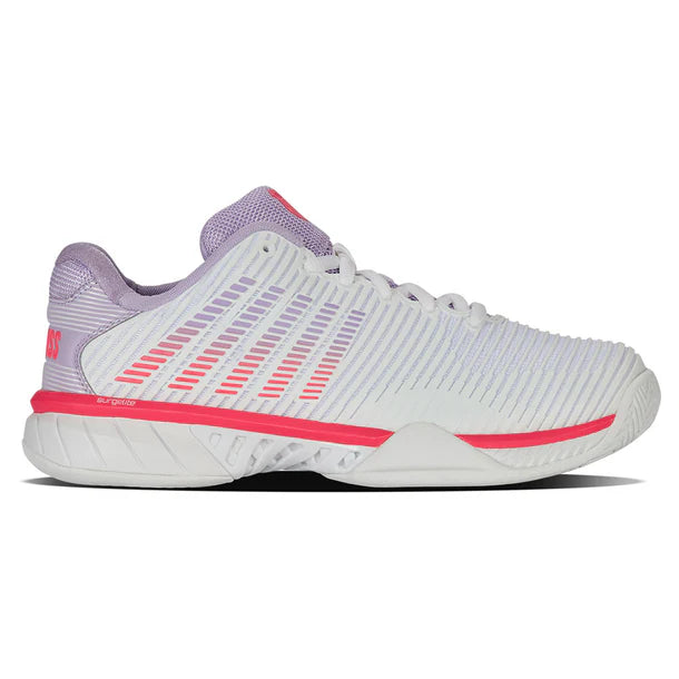 Women`s Hypercourt Express 2 Tennis Shoes White and Orchid Petal